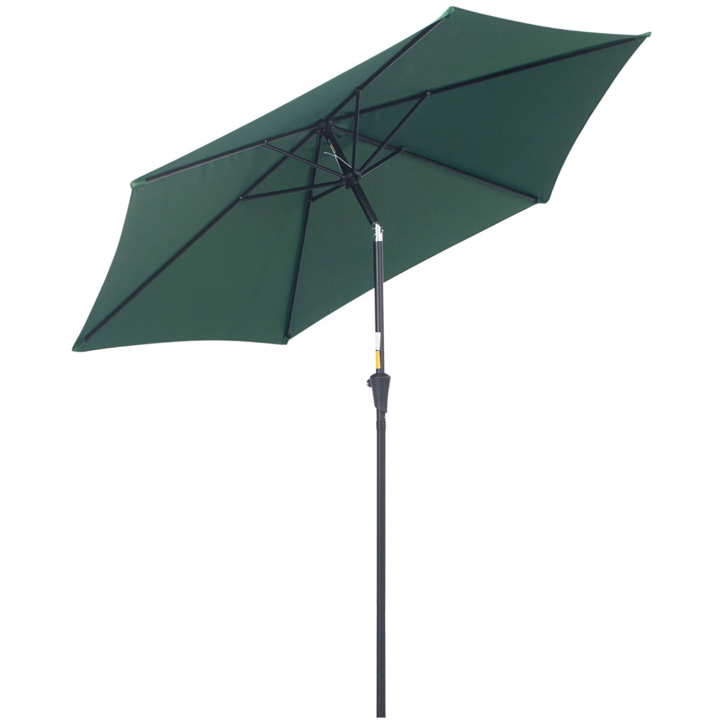 EasyComfort Ombrellone da Giardino 2.6x2.4 m con Testa Inclinabile, in Alluminio e Poliestere, Verde scuro e Nero
