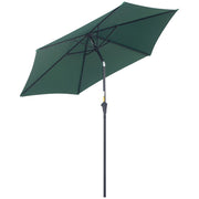 EasyComfort Ombrellone da Giardino 2.6x2.4 m con Testa Inclinabile, in Alluminio e Poliestere, Verde scuro e Nero