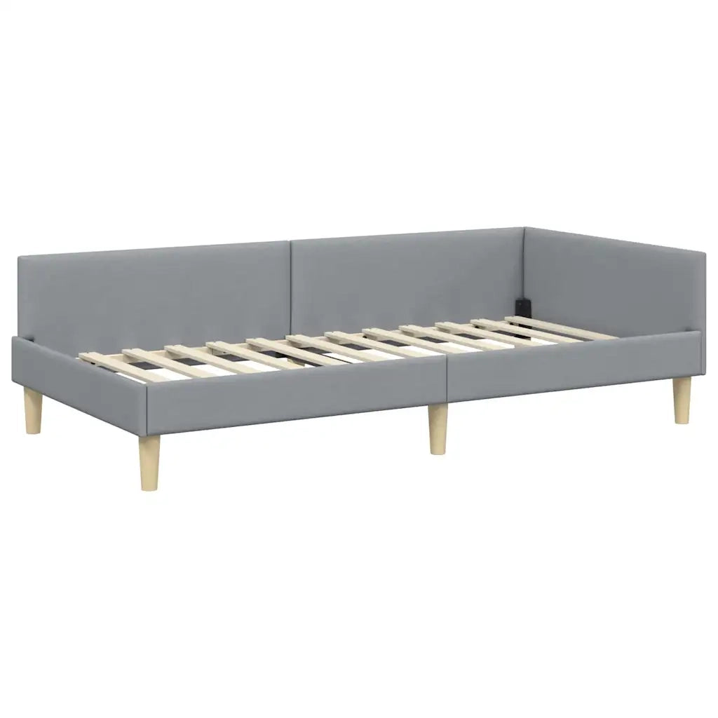 Struttura Letto Angolare con Materasso 2 pz-Giroletto con materasso Grigio chiaro 131984