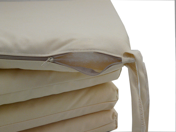 Set 2 Cuscini per Sedia da Giardino 40x40x5 cm in Dralon Allegro Ecru