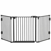 EasyComfort Cancellino per Cani Pieghevole in Acciaio con Chiusura Automatica, 202.5x2x76cm, Nero