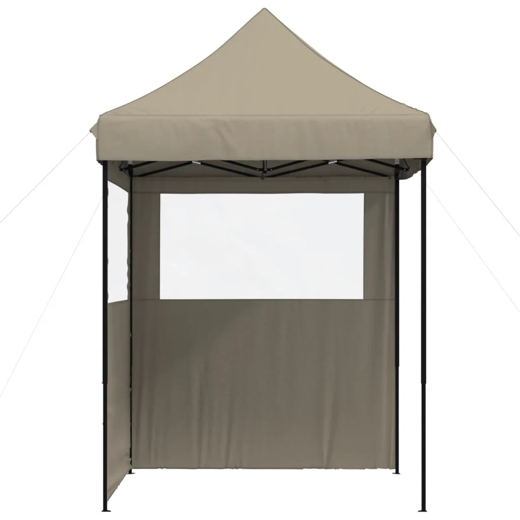 Tendone per Feste Pieghevole Pop-Up con 2 Pareti Tortora 4004994