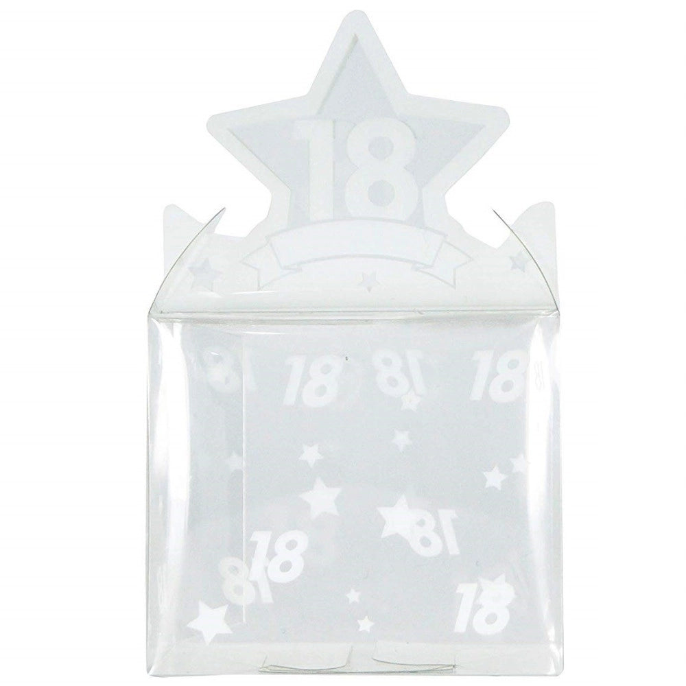 Trade Shop - Set 12 Bomboniera Bomboniere Scatola 18 Anni Trasparente Portaconfetti Confetti -