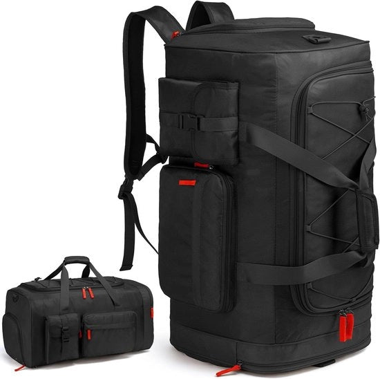 Borsa Sport per Viaggio e Fitness da 75L con Cinturoni per la Spalla e Borsa a Sacchetti per Viaggi e Fitness