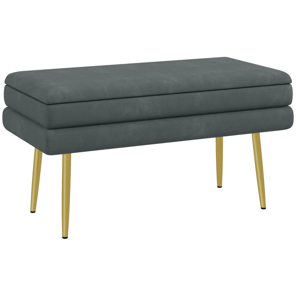 Letto contenitore con cassetti ¨C Zephmum ¨C Grigio scuro 79.5x37.5x43 cm