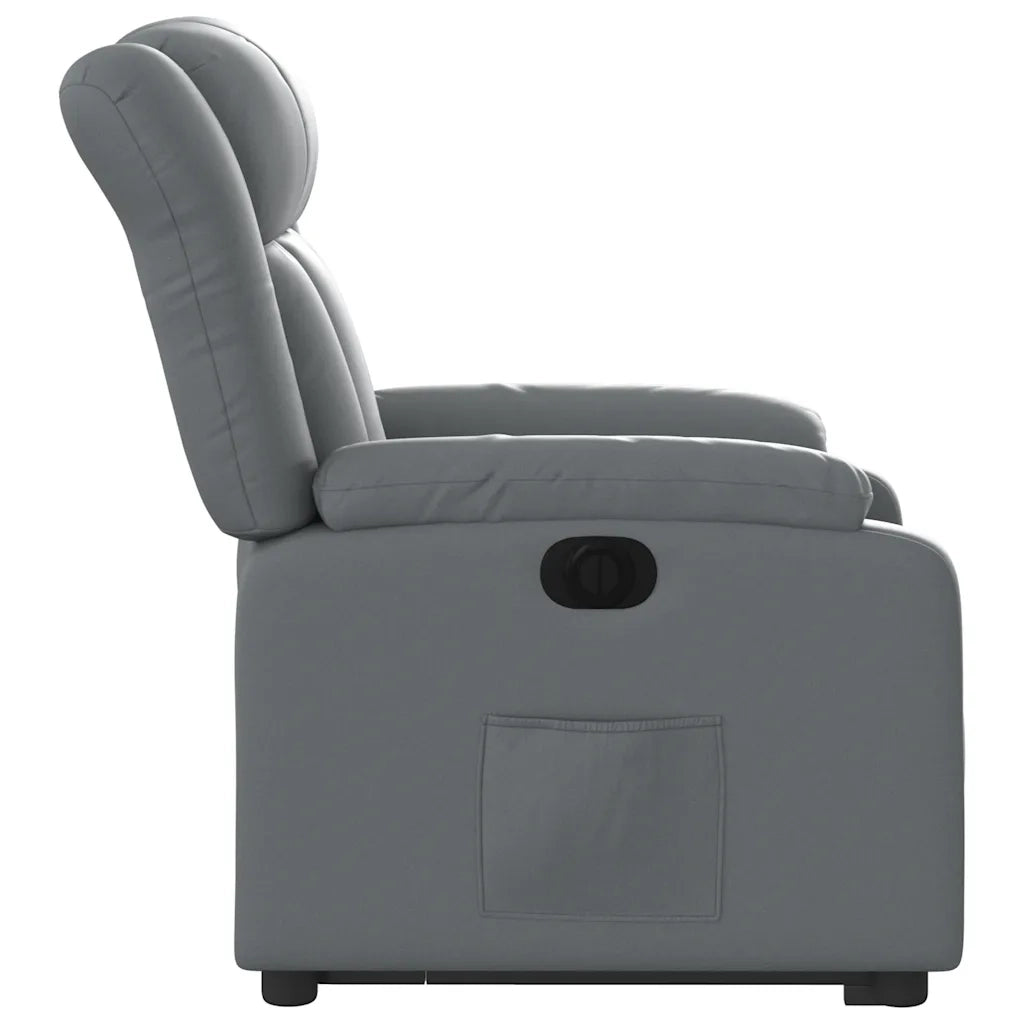 Poltrona Alzapersona Reclinabile Grigio in Similpelle 3205281
