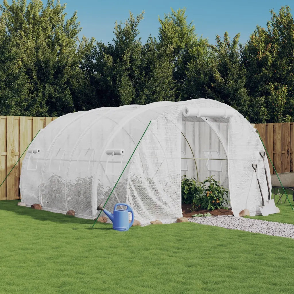 Serra con struttura in acciaio bianca 12 m2 4x3x2 m CFW5376328
