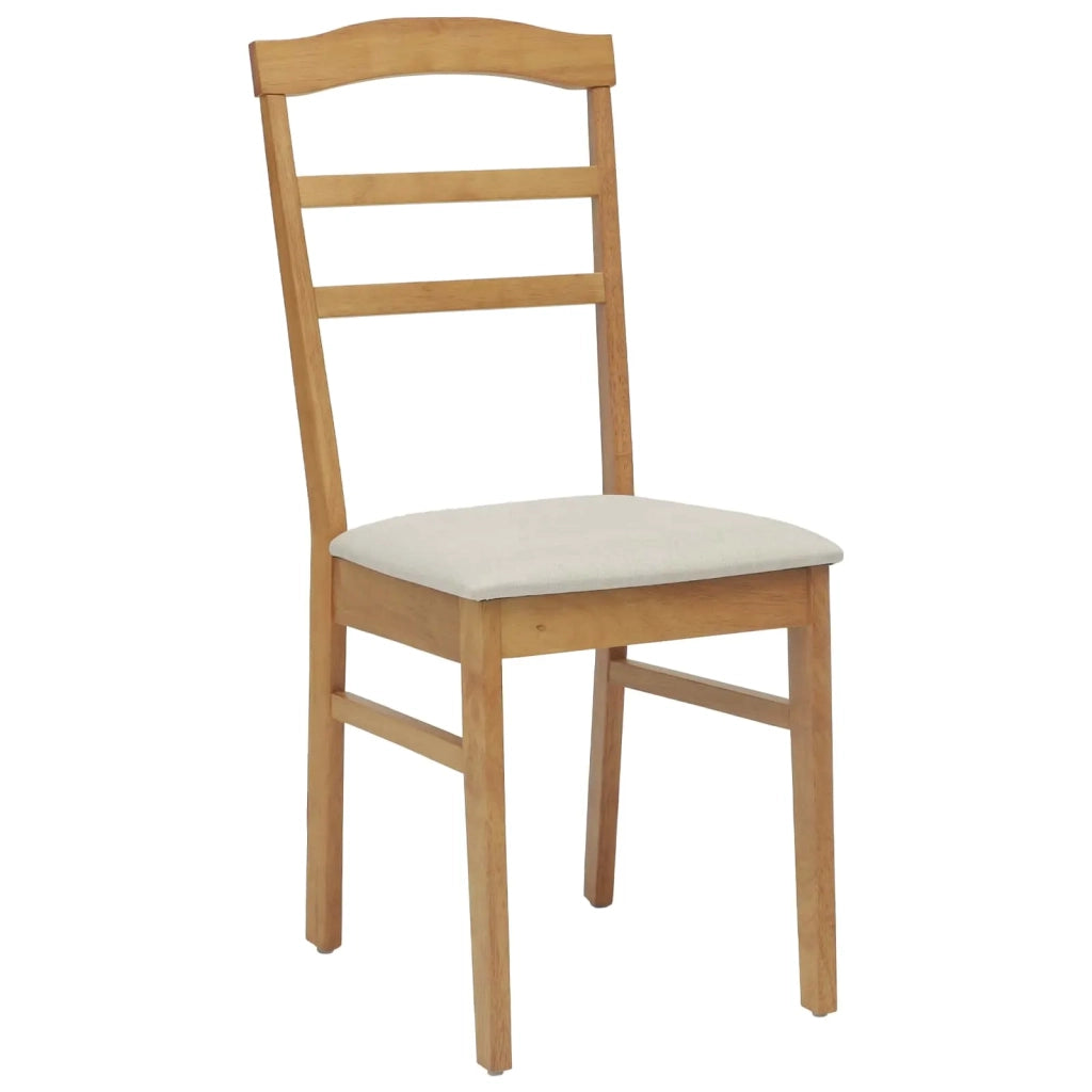 Sedia da pranzo 2 pcs Naturale e chiaro Legno di gomma solido