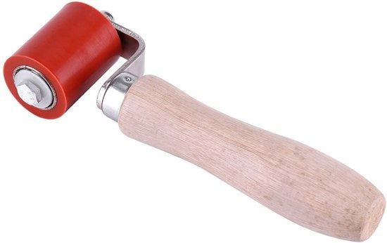 Strumento di pressione a mano resistente al calore 260°C - Rullo a silicona - Attrezzo resistente all'usura - Design ergonomico - 2 vie a bielle a sfera - Manico di legno massello - Rullo a pressione