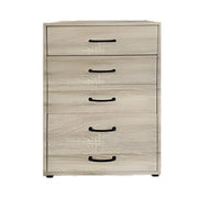 CASSETTIERA 5 CASSETTI IN LEGNO CON PIANO D'APPOGGIO COLORE ROVERE DIMENSIONI 68X40X101CM