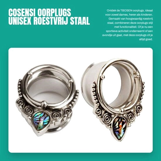 Orecchini di protezione in acciaio inossidabile - 2 strumenti per misurare l'orecchio - Materiale di alta qualità - Design comodo - Scatola regalo - 100% Qualità nuova - Orecchini di protezione