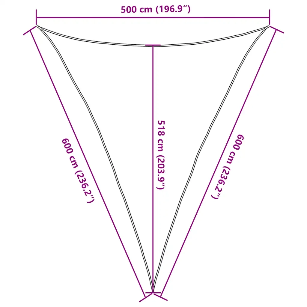 Vela Parasole 160 g/mÂ² Triangolare Blu 5x6x6 m in HDPE