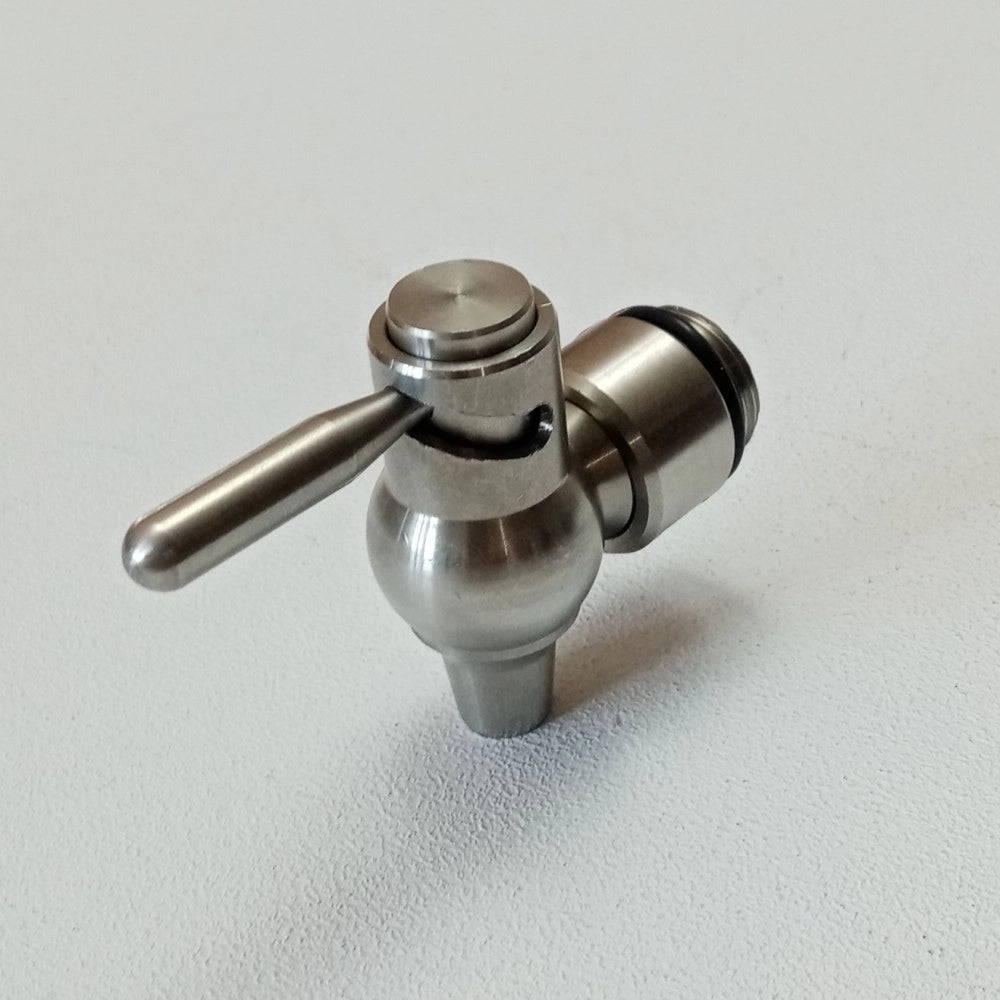 Rubinetto salvagoccia inox a leva per contenitore olio vino miele, diametro 1/2