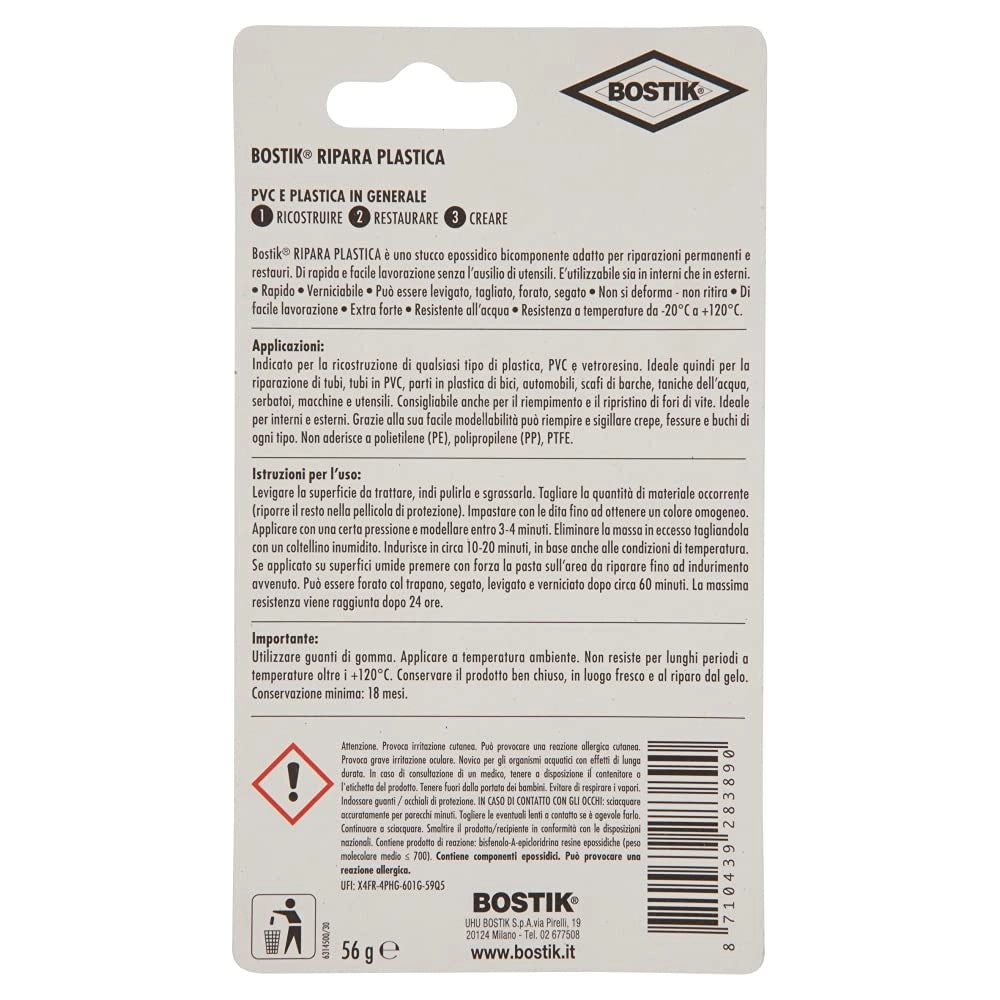 Stucco Ripara Plastica 56 Gr Bostik
