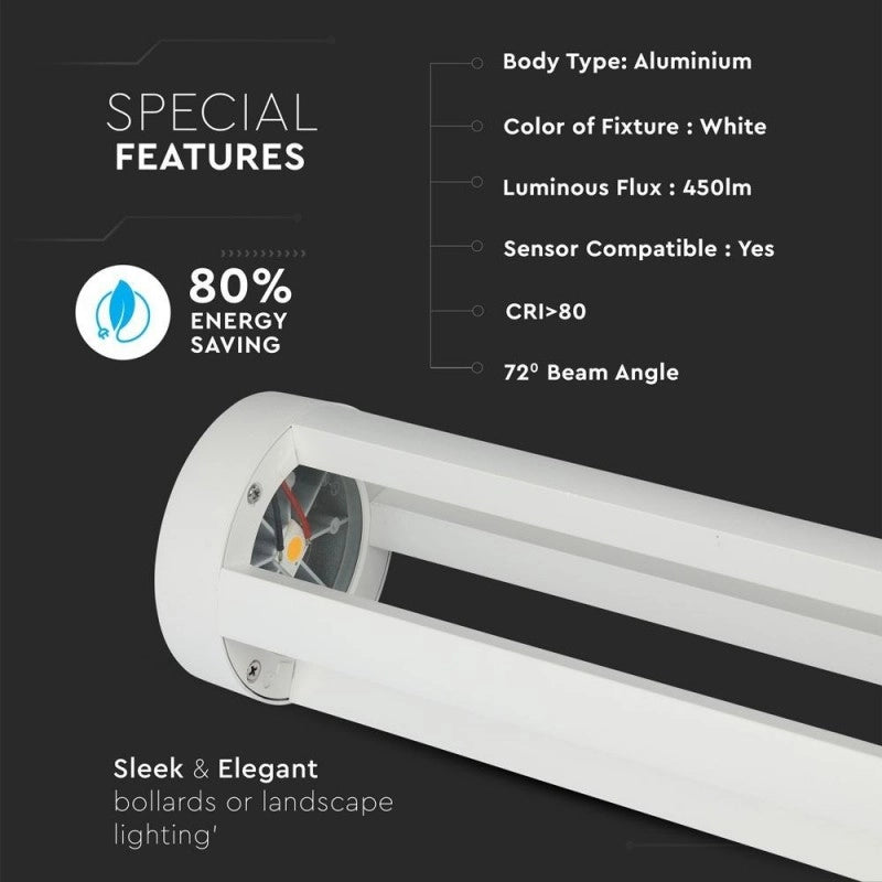 Lampada LED da Giardino Fissaggio a Terra LED COB 10W Colore Bianco h:80cm 4000kIP65 SKU 8326