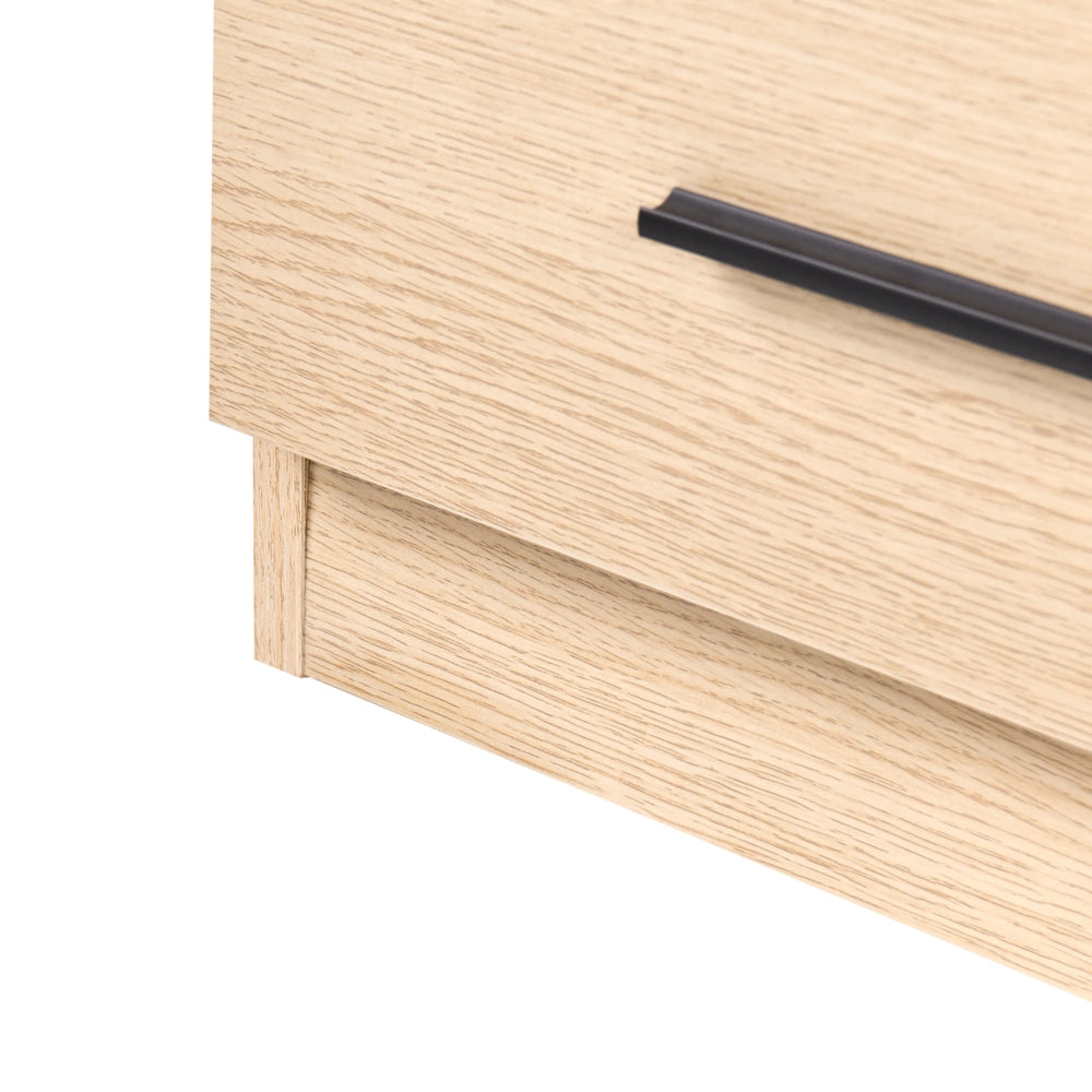 Cassettiera a 5 cassetti in MDF con finitura rovere marrone chiaro in stile scandinavo