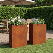 Vaso da giardino 2 pz Ruggine 50 x 20 x 75 cm Acciaio Corten 8005469