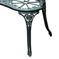Panca da Giardino 2 Posti in Ghisa e Alluminio, Stile Rétro con Decorazioni Floreali, Resiste alle Intemperie
