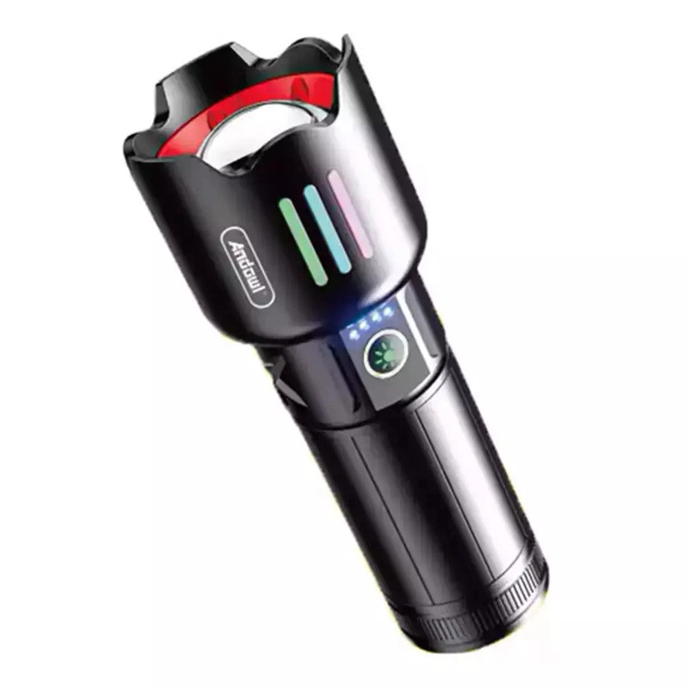 Trade Shop - Torcia Elettrica Alta Potenza Batteria Ricaricabile Led Portatile Indicatore Carica Q-st80 -