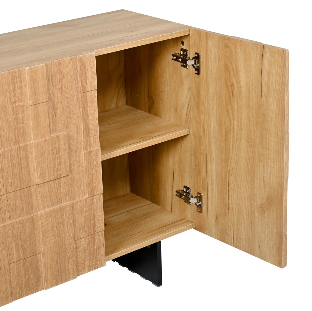 Credenza francese moderna con frontale geometrico e 3 ante