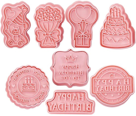 Set di forme per biscotti, 8 pezzi, set per biscotti di compleanno, forme 3D, biscotti per compleanni, biscotti, set di forme per biscotti da inserire per feste di compleanno, set di forme per biscotti da realizzare da soli