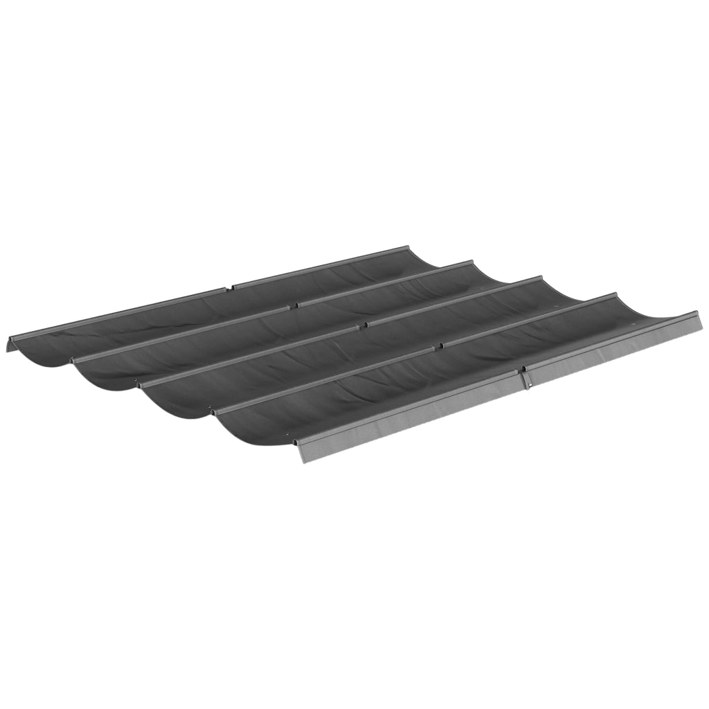 Telo di Ricambio Retrattile per Gazebo Giardino 4x3,5 m ¨C Xylo ¨C Grigio con 8 Fori