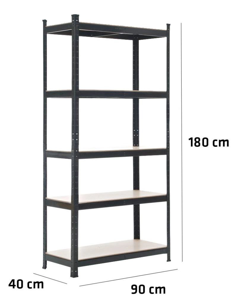 Scaffale zincato ad alta portata nero,90x40x180 cm