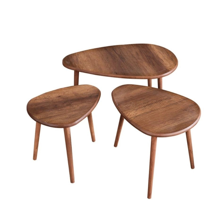 Set di tavolini in legno "Alvin" 80 x 52 x 50 cm - Noce