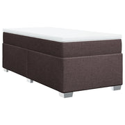 Letto singolo | Letto per adulti | Giroletto a Molle con Materasso Marrone Scuro 90x190cm Tessuto