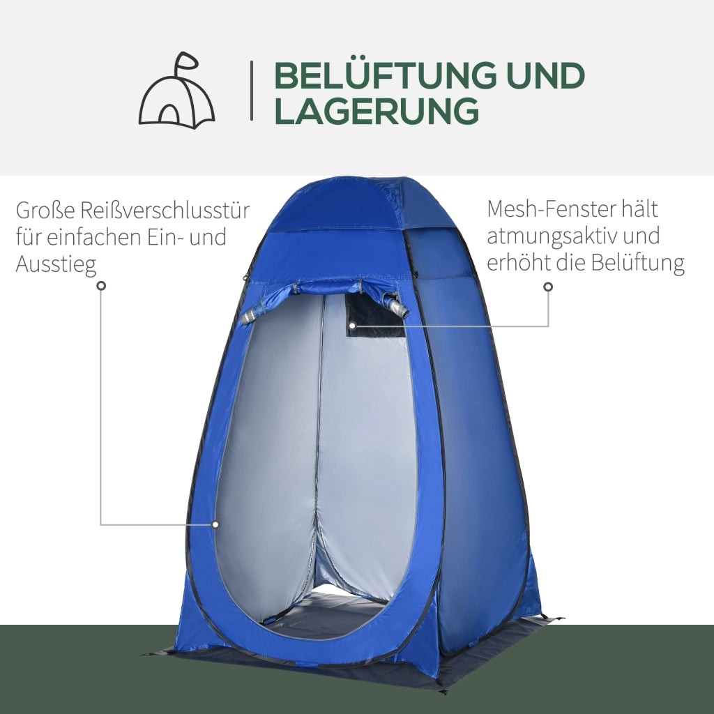 Cabina Doccia e Toilette da Campeggio ¨C zephmum ¨C 126x124x189 cm Blu Scuro
