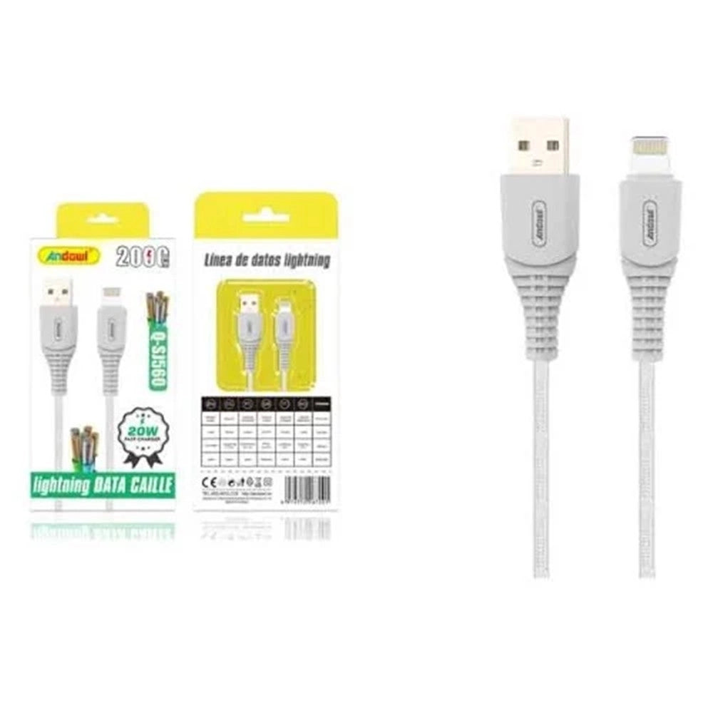 Trade Shop - Cavo Trasferimento Dati Ricarica Veloce Usb A Lightning 20w Da 2mt Resistente Q-sj560 -