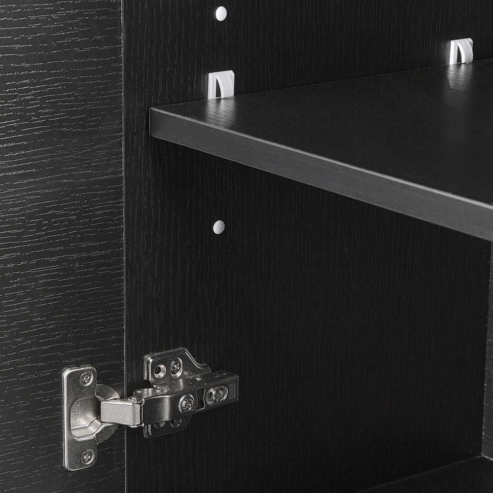 Armadietto laterale mobiletto Bagno Nero 88 x 40 x 35 cm Moderno