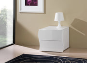 Comodino 2 Cassetti 50x40x41,3 cm Onda 2C Bianco Lucido