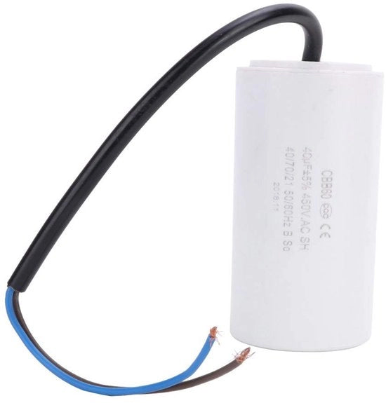 Condensatore Ambientalmente Predisposto - Condensatore di Avviamento 450V - 40µF - Basso Perdita - Alta Resistenza Isolante - Adatto per Apparecchi Domestici - Condensatore per Motori