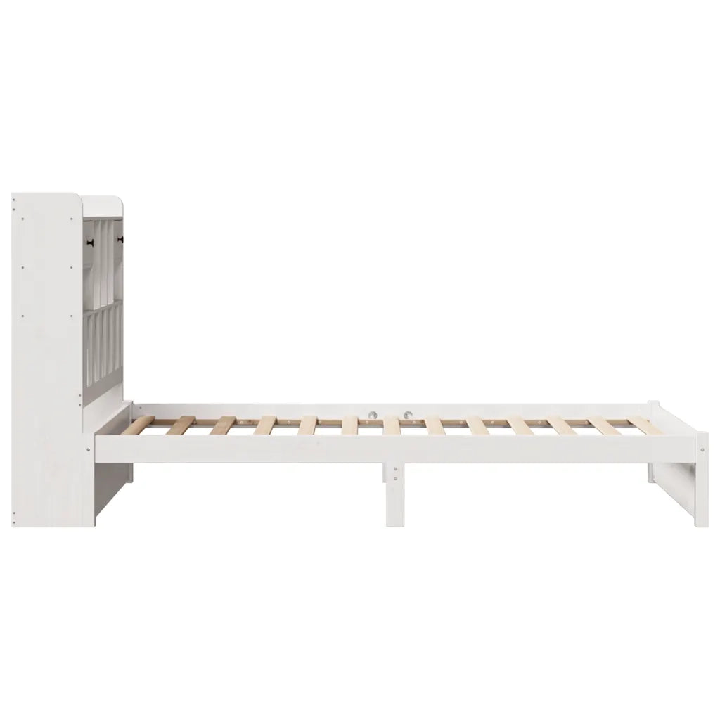 Letto con Libreria senza Materasso 75x190 cm in Legno Pino