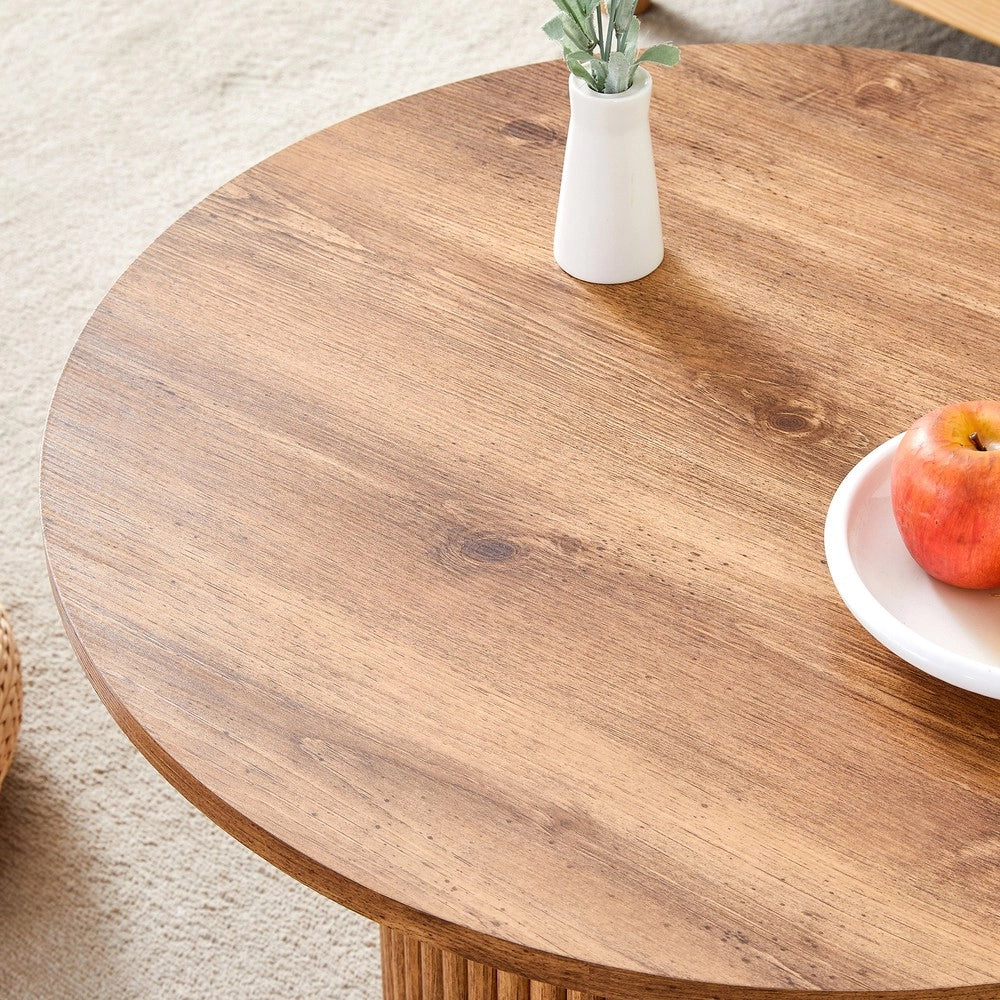 Tavolino da Caff¨¨ Rotondo MDF ¨C MINIMAL ¨C Design Retro Moderno, Struttura Metallo, ?70 cm