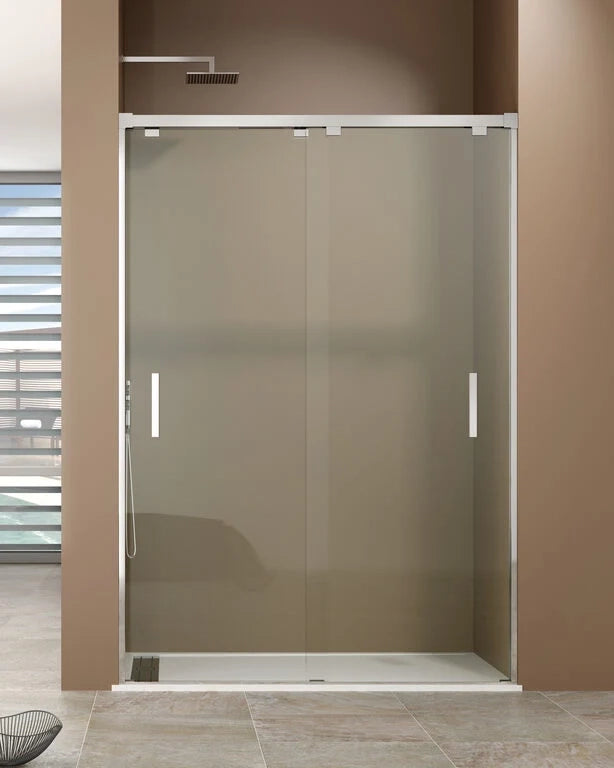 Box doccia frontale BYPASS 2 porte scorrevoli 150 cm (138-148) cromo