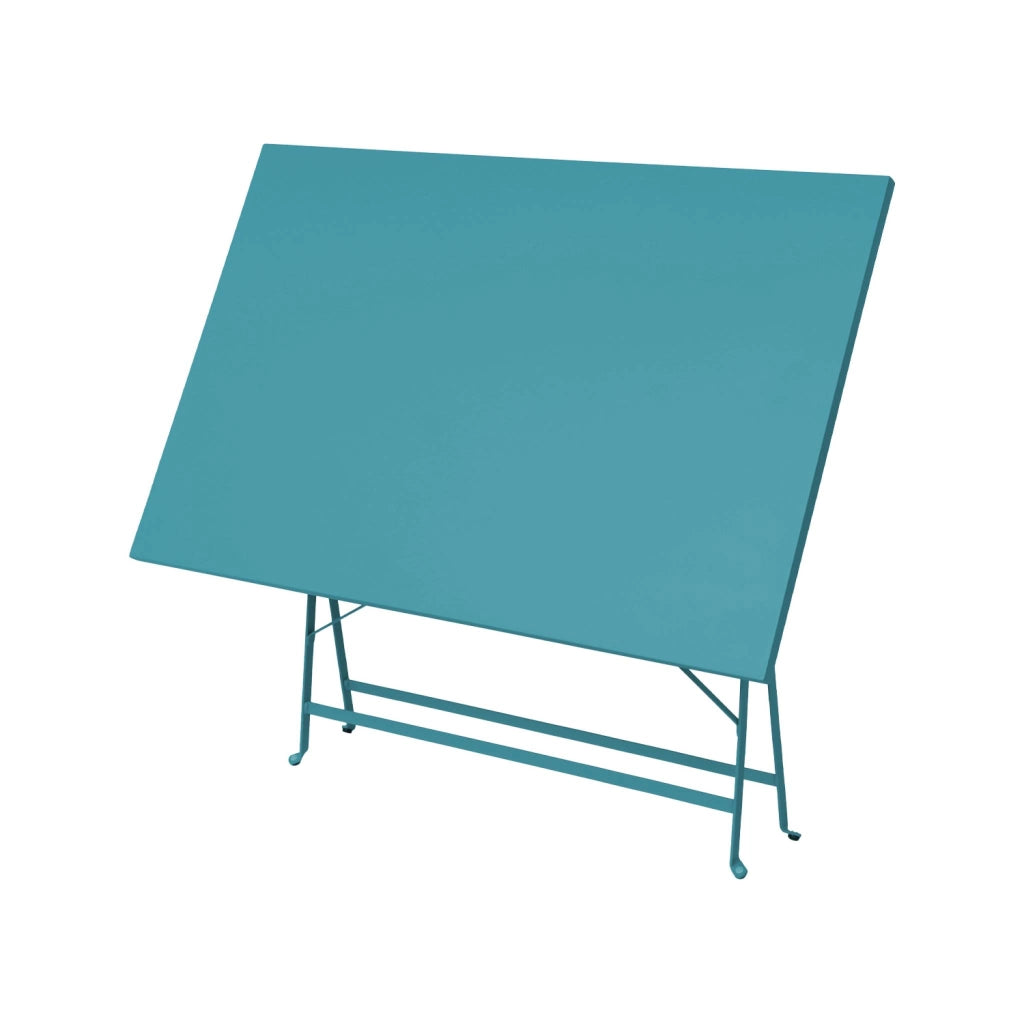 Set tavolo da giardino pieghevole in acciaio con 4 sedie, 110cm, blu