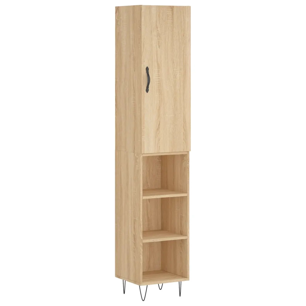 Credenza-Buffet-Armadio da cucina Rovere Sonoma 34,5x34x180 cm in Legno Multistrato 236715