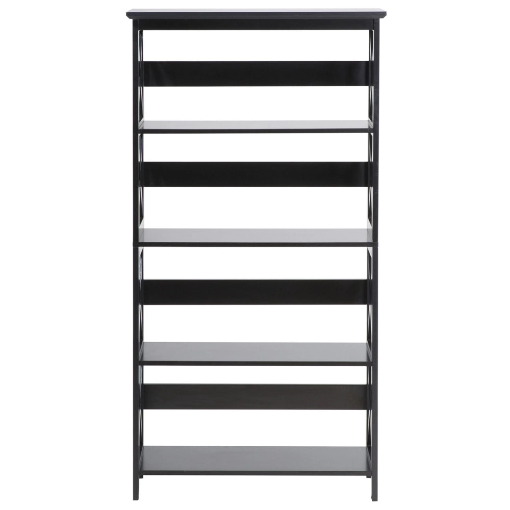 Set di mobili per ufficio libreria da scrivania in legno scuro con gambe in acciaio MDF nero, ripiani, cassetti, set moderno per l'home office
