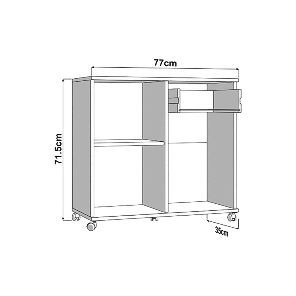 Madia Majuli, Credenza 2 Ripiani, 77x35x72h cm Marrone Rovere Nodi