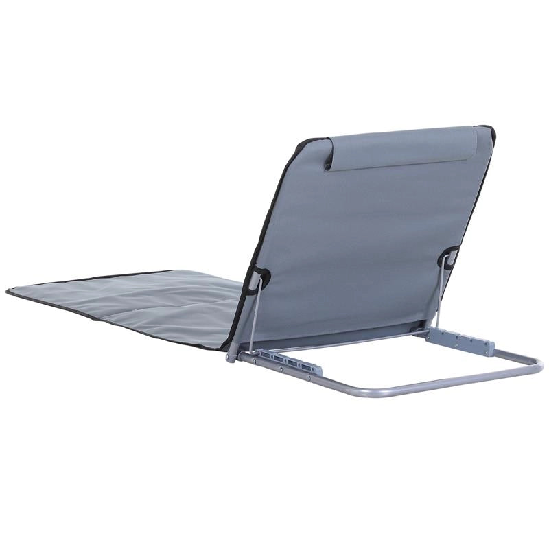 SET 2 MATERASSINI DA SPIAGGIA PIEGHEVOLI CON SCHIENALE REGOLABILE GRIGIO