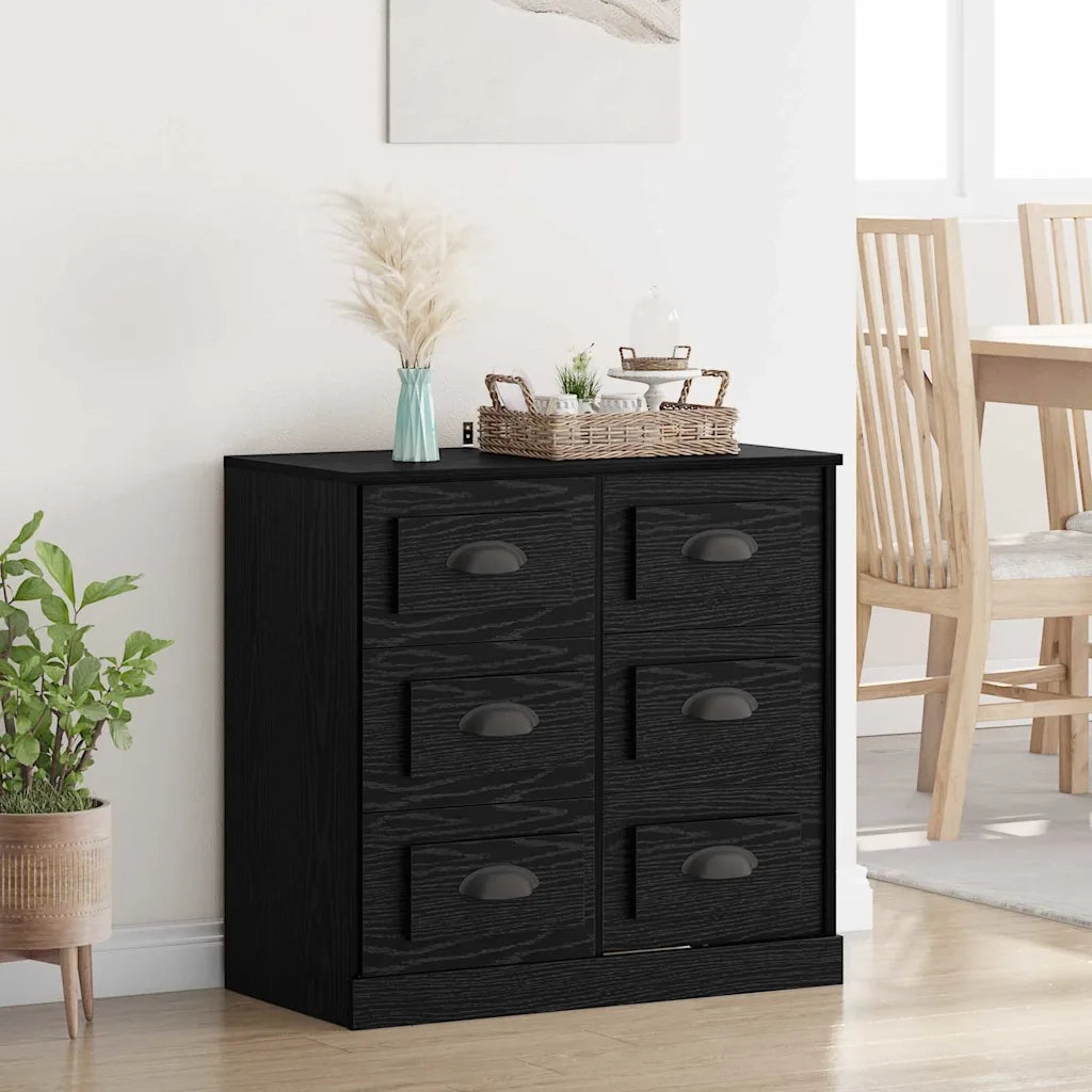 Credenza Rovere Nero 70 x 35,5 x 67,5 cm Legno multistrato