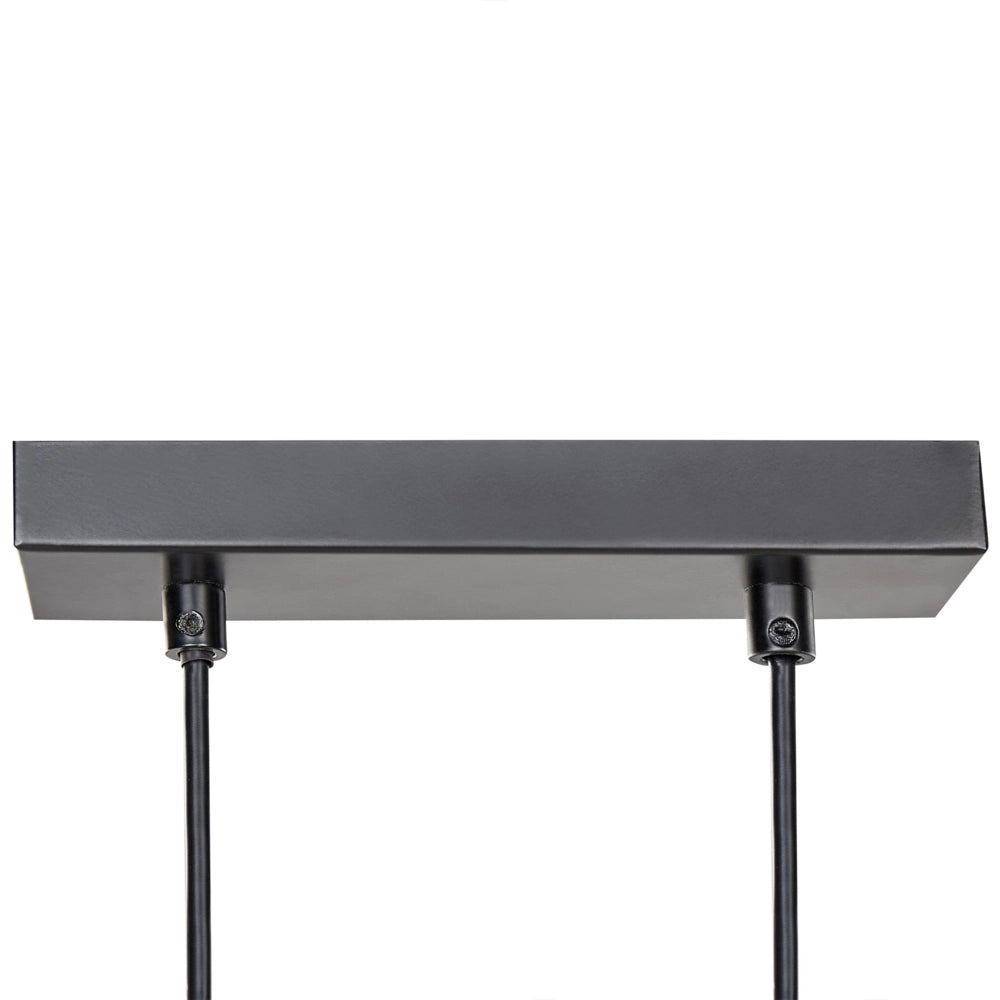 Lampada a sospensione Legno scuro Base in ferro Paralume in legno di quercia 4 punti luce Accessori per la casa Illuminazione