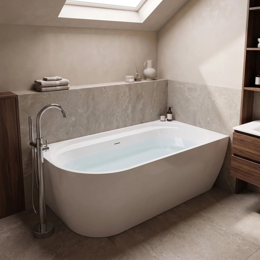 Vasca Bagno Rea Marion Right 170cm Copritappo nero