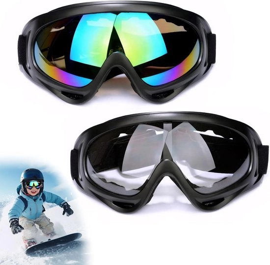 Occhiali di Protezione per Giochi di Battaglia - Occhiali di Sicurezza e Goggles da Motocicletta con Bandane - Adatti al Gioco di Battaglia Nerf per Bambini - Rosso Blu - Personalizzabili Comodi Multifunzionali