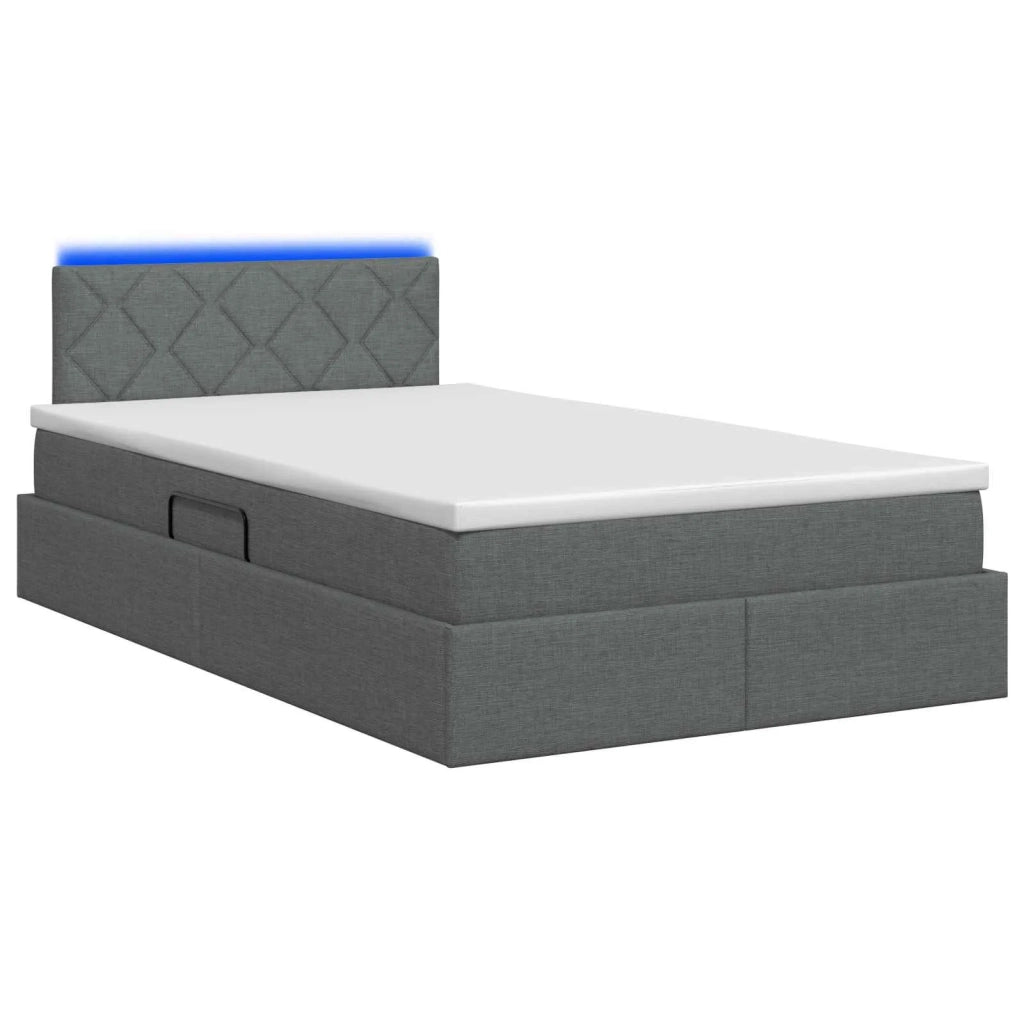 Letto con contenitore LED e materasso Grigio Scuro 120 x 200 cm 3459118