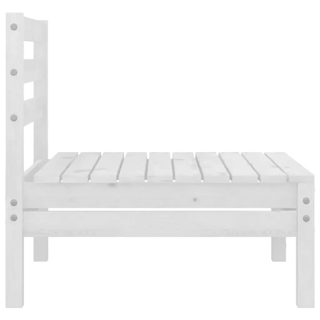 Set Divani da Giardino 3 pz Bianco in Legno Massello di Pino 3082443