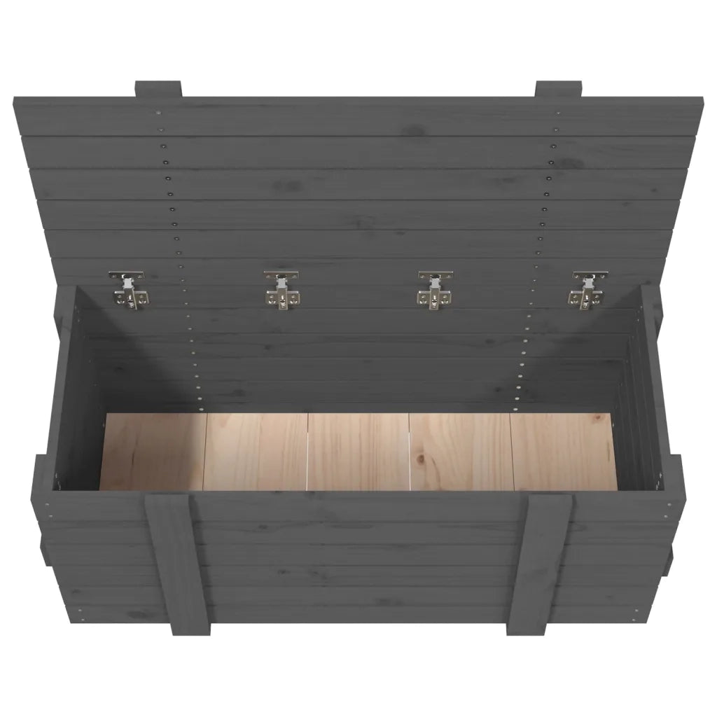 Contenitore Portaoggetti Grigio 91x40,5x42 cm Massello di Pino 825000
