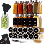 Set di 24 contenitori per erbe - vasi in vetro trasparente - 120ml - 105x43cm